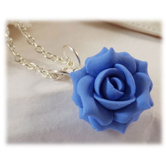Blue on sale rose pendant