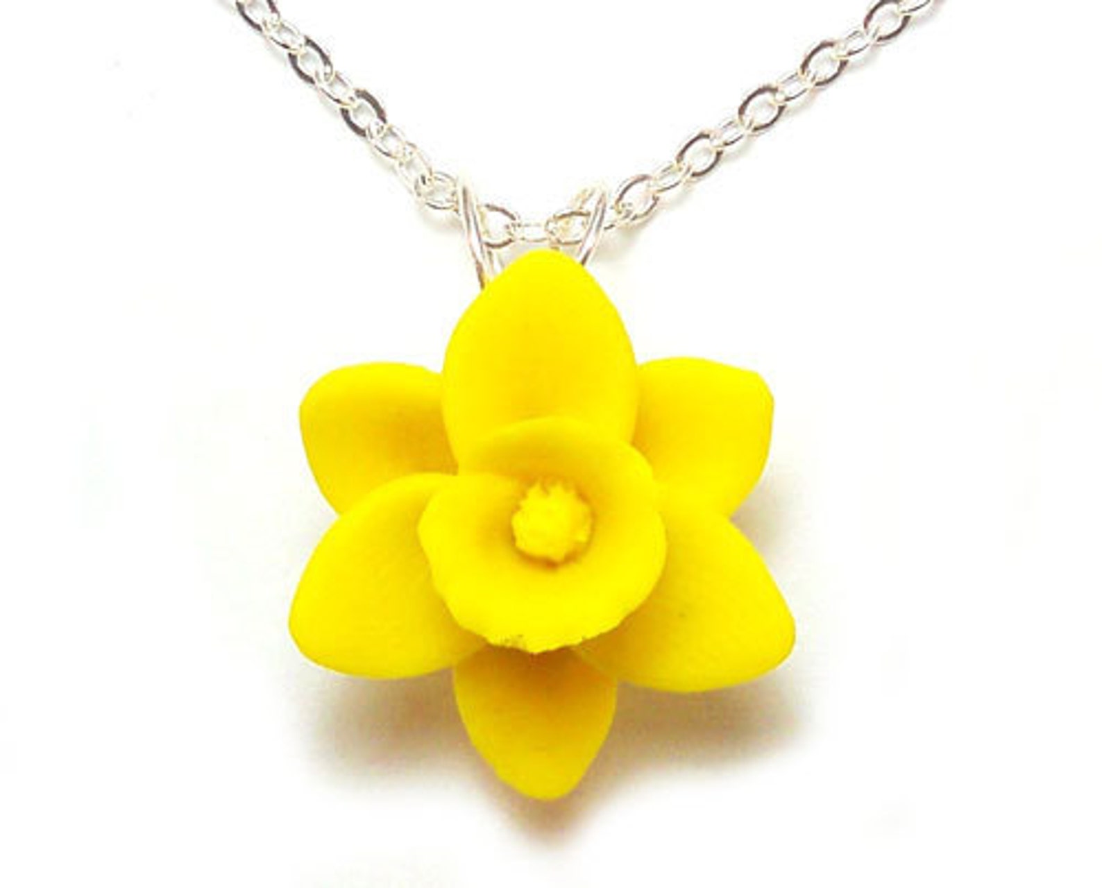 Daffodil Necklace Daffodil Jewelry Daffodil Pendant Etsy