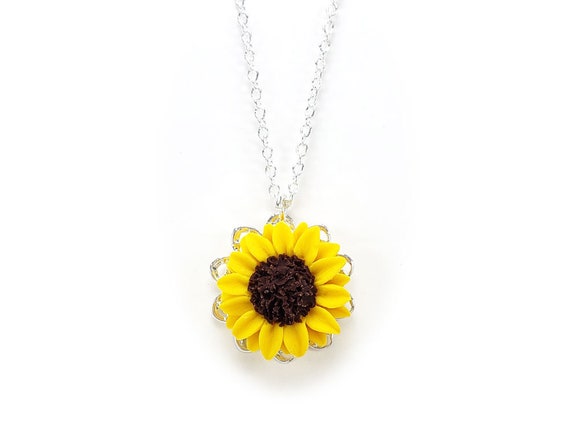 Sunflower Charm Necklace Jewelry - Sunflower Pendant Necklace