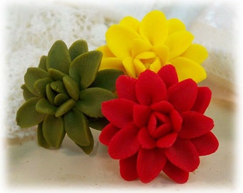 Dahlia Hair Clip Pin | Dahlia Hair Accessory | Dahlia Wedding Hair Pin 1.5 Inch