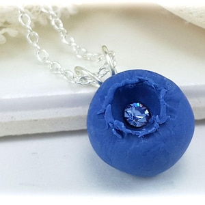 Blueberry Fruit Necklace | Blueberry Jewelry | Fruit NecKace | Fruit Jewelry | Food Jewelry