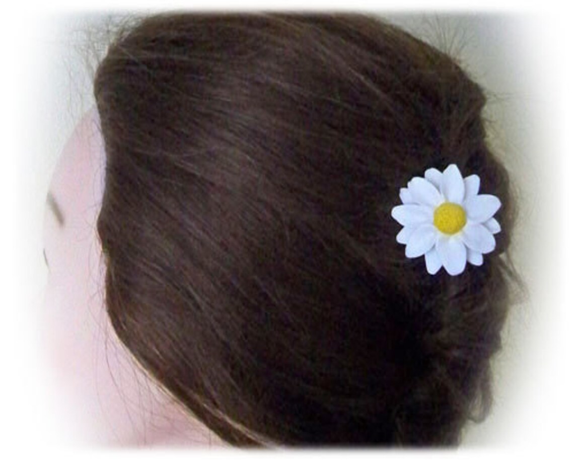 Daisy Hair Clip Pin Daisy Hair Flower Daisy Bridal Hair Etsy