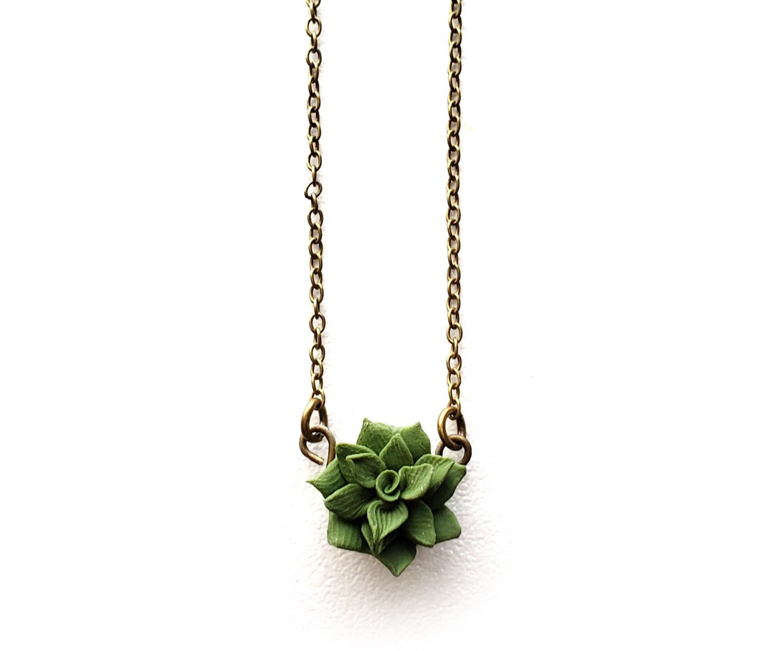 Tiny Succulent Necklace Succulent Jewelry Tiny Succulent | Etsy