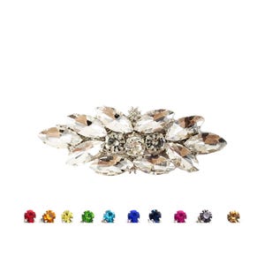 Rhinestone Wedding Hair Barrette: Bridal Jeweled Clip, Custom Colors