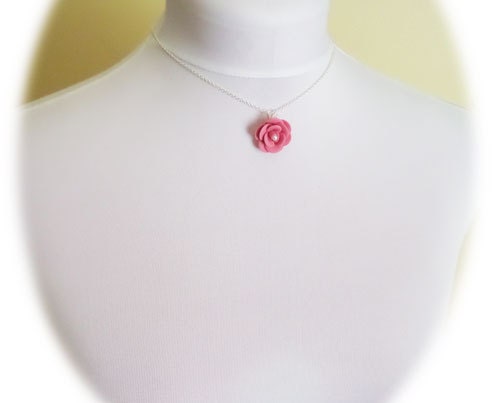 Camellia Necklace Camellia Jewelry Camellia Pendant Pink | Etsy