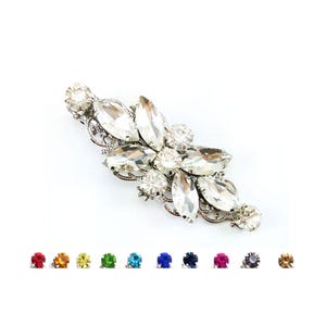 Rhinestone Bridal Hair Clip: Crystal Wedding Barrette, Choose Your Color