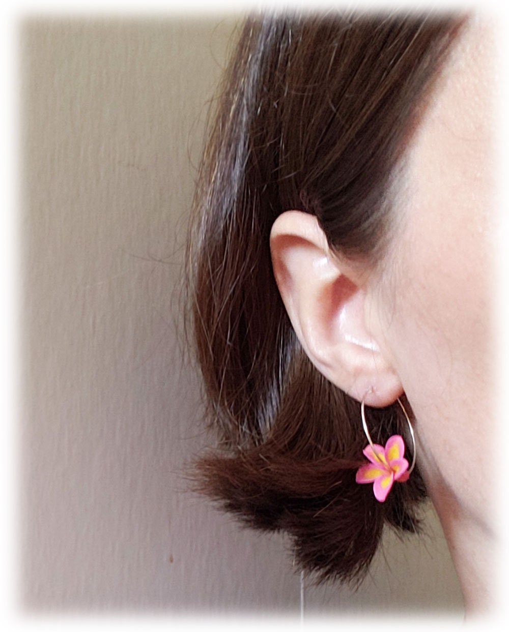 Plumeria Hoop Earrings Plumeria Jewelry Tropical Flower Etsy