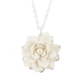Lotus Filigree Necklace: Dainty Water Lily Jewelry