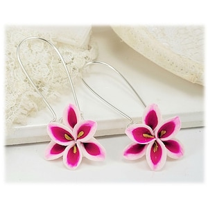 Pink Stargazer Lily Dangle Earrings | Pink Lily Jewelry | Pink Flower Earrings