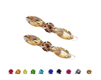 Bridal Rhinestone Mini Hair Clips Barrettes: Small Hair Accessories (Set of 2)