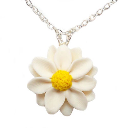 Daisy Necklace Daisy Jewelry White 