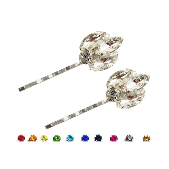 Art Deco Rhinestone Hair Pins: 1920s Style Bridal Bobby Pins 