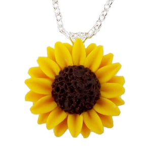 Sunflower Pendant Necklace Sunflower Jewelry Yellow Flower Necklace image 1