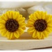 Sunflower Earrings Stud or Clip On | Sunflower Jewelry | Sunflower Studs | Sunflower Clips | Flower Earrings | Titanium Hypoallergenic