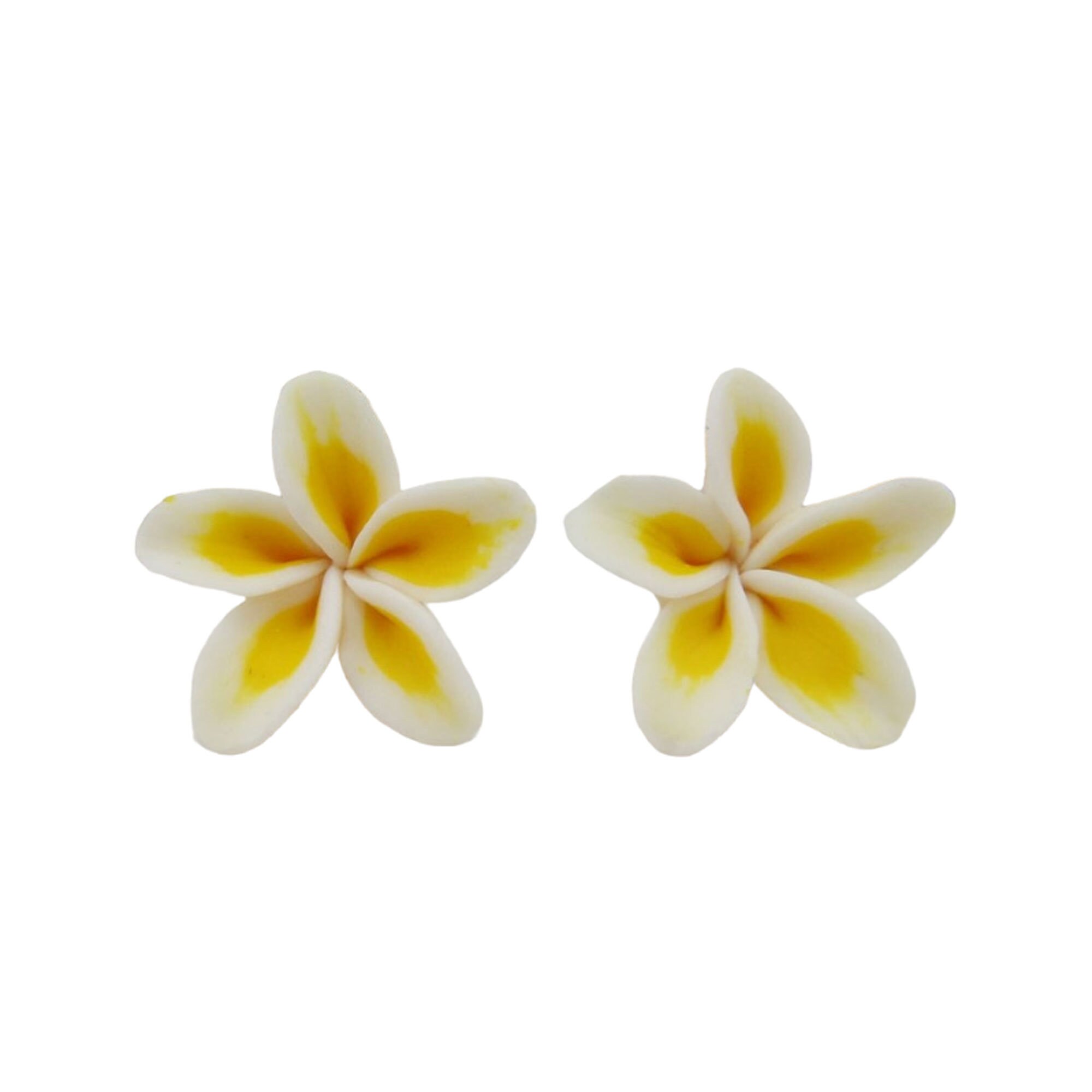 Plumeria Stud Earrings: Tropical Flower Jewelry, Hypoallergenic Option