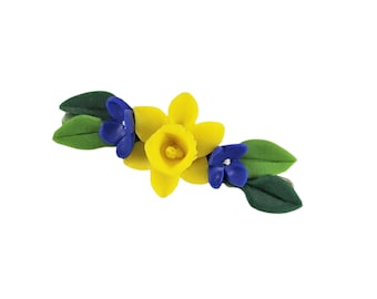 Petite Daffodil Barrette Clip: Spring Flower Hair Accessory