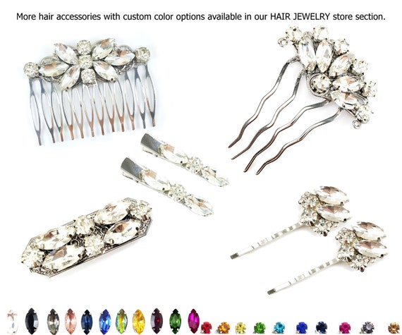 Belle pierre de cristal, perles, bijoux pour cheveux, épingles à