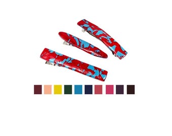 Custom Marbled Barrettes and Clips: Pick 2 Colors, Polymer Clay, Assorted Hair Accessories