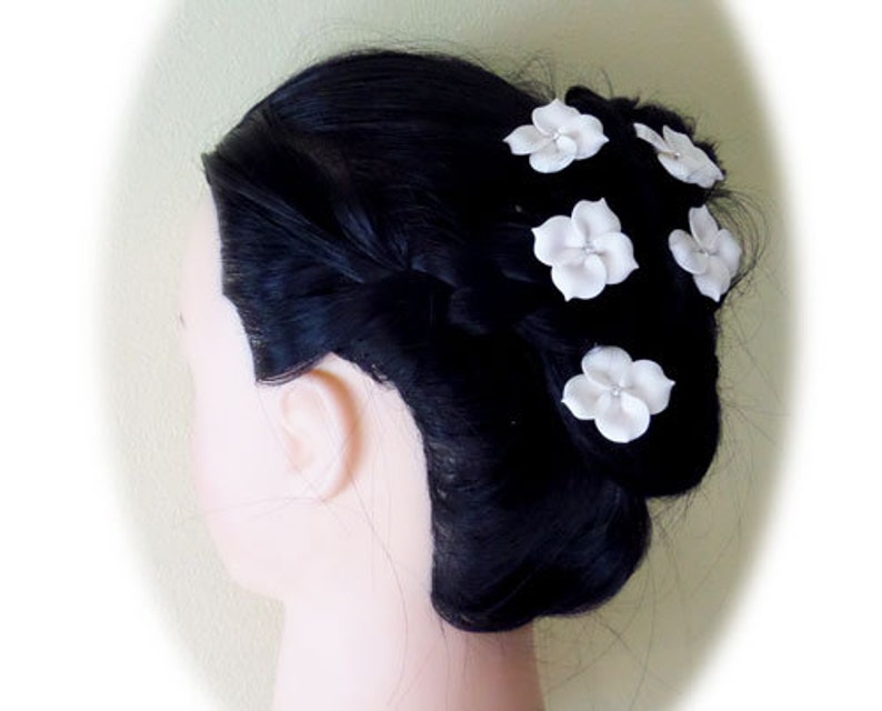 5 Hydrangea Hair Pins Crystal Bridal Hair Flowers Hydrangea Etsy