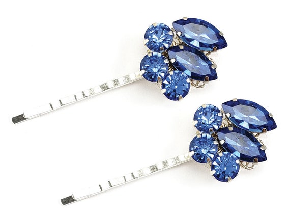 blue wedding hair accessories