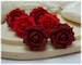 Red Rose Earrings Stud or Clip On | Red Rose Jewelry | Red Flower Earrings | Flower Earrings | Titanium Hypoallergenic 