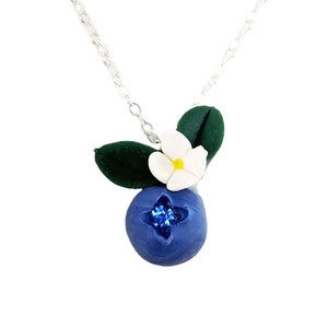Blueberry Blossom Fruit Necklace | Blueberry Jewelry | Fruit Necklace | Fruit Jewelry | Food Jewelry