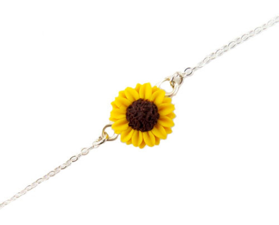 Sunflower Anklet or Bracelet Sunflower Ankle Bracelet Etsy