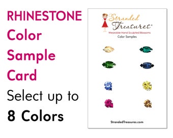 Rhinestone Color Sample Card Select 8 Colors