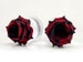 Tipped Rose Plug Gauge Earrings | Flower Gauge Plugs | Gothic Plugs | Wedding Gauge Earrings | Variegated Rose Plugs 