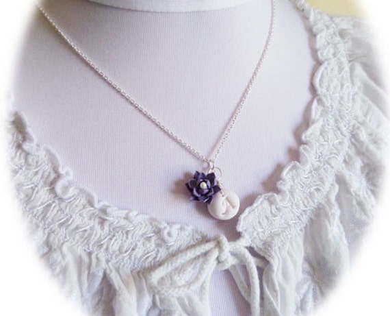 Lotus initial best sale necklace