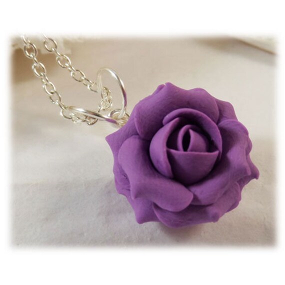 Purple on sale rose necklace
