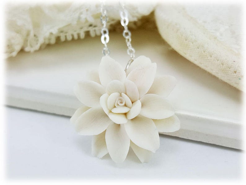 Dahlia Necklace Dahlia Jewelry Dahlia Flower Pendant Etsy