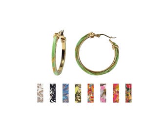 Multicolor Hoop Earrings: Silver or Gold Tone, Minimalist