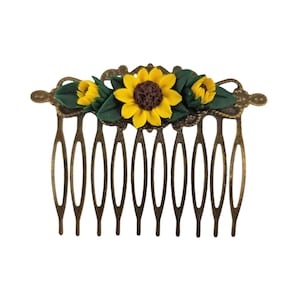 Sunflower Hair Comb: Vintage Floral Hair Accessory