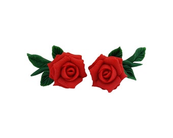 Rose Leaf Ear Climber Earrings | Rose Jewelry | Rose Leaf Earrings