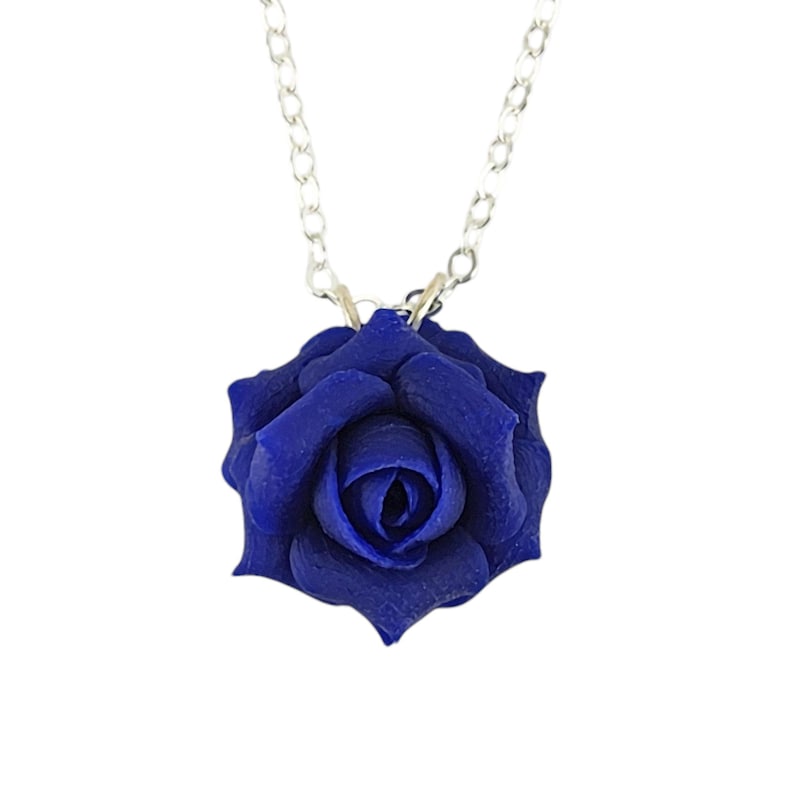 Arcane Necklace Blue Rose Etsy