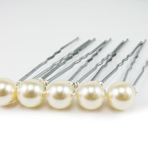 Cream Swarovski Pearl Hair Pins: Bridal Wedding Accessories (Set of 5)