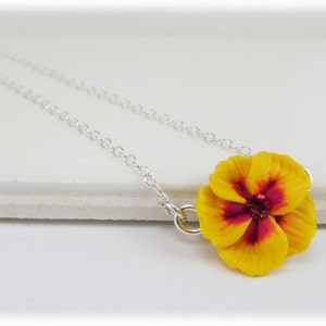 Hibiscus Flower Necklace: Petite Tropical Jewelry, Sterling Silver or Gold Filled