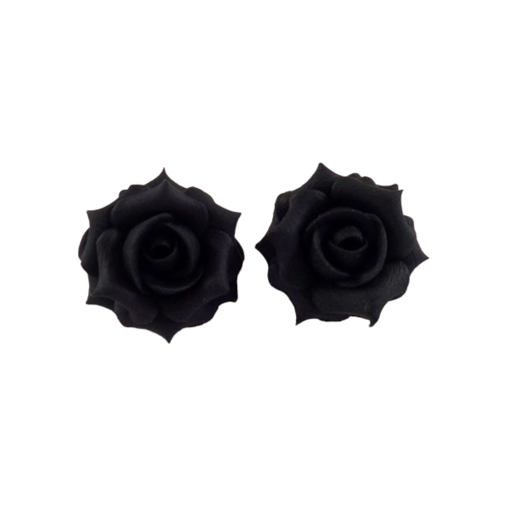Black rose earrings studs deals