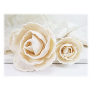 Sculpted Peony Hair Pin: Bridal Flower Accessory