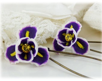 Purple Iris Dangle Earrings | Iris Drop Earrings | Purple Iris Flower Jewelry | February Birthday Jewelry | Iris Flower Accessories