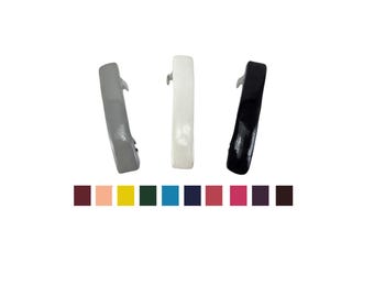 Solid Rectangle Barrette 4 Sizes: 53 Colors, Polymer Clay, Hair Accessory