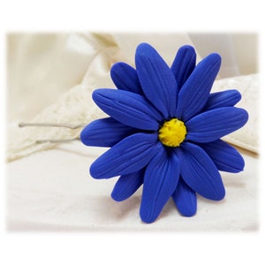 Blue Aster Flower Hair Pin: September Birth Flower