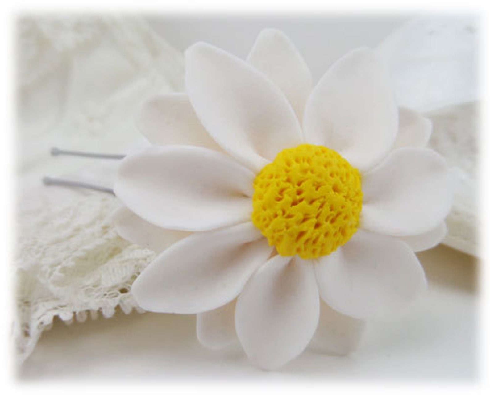 Daisy Hair Clip Pin Daisy Hair Flower Daisy Bridal Hair Etsy