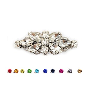 Rhinestone Bridal Bridesmaid Barrette Custom Colors | Wedding Barrette for Decorative Bridal Hairstyle | Personalized Colors Barrette