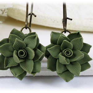 Succulent Dangle Earrings Succulent Jewelry image 2