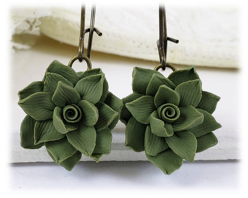 Succulent Dangle Earrings Succulent Jewelry image 2