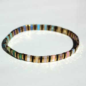 Miyuki Tila Bead Stretch Bracelet