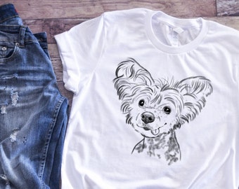 Chinese Crested T-Shirt, Chinese Crested Shirt, Cute Crestie Tee, Crestie Mom, Crestie Dad, Crestie Lover, Crestie Gift, Crestie Sketch