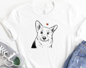 Camiseta "Amor Corgi", camiseta "Corgi", camiseta "Corgi Lindo", Pembroke Welsh Corgi, mamá Corgi, papá Corgi, amante de Corgi, regalo Corgi, camiseta "Corgi Sketch"